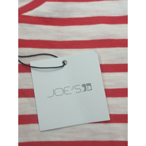 JOE'S Jeans Womens M Top Red Striped Sleeveless Bubble Hem Padded Shoulders $98 - Picture 7 of 16